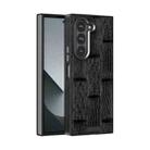 For Samsung Galaxy Z Fold6 5G ABEEL Beast Pattern 6D Micro-Embossed MagSafe Genuine Leather Phone Case(Black) - 1