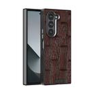 For Samsung Galaxy Z Fold6 5G ABEEL Beast Pattern 6D Micro-Embossed MagSafe Genuine Leather Phone Case(Brown) - 1