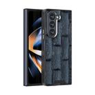 For Samsung Galaxy Z Fold5 5G ABEEL Beast Pattern 6D Micro-Embossed MagSafe Genuine Leather Phone Case(Blue) - 1
