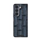 For Samsung Galaxy Z Fold5 5G ABEEL Beast Pattern 6D Micro-Embossed MagSafe Genuine Leather Phone Case(Blue) - 2