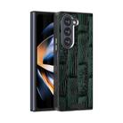 For Samsung Galaxy Z Fold5 5G ABEEL Beast Pattern 6D Micro-Embossed MagSafe Genuine Leather Phone Case(Green) - 1