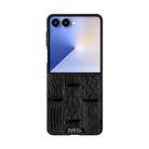 For Samsung Galaxy Z Flip7 5G ABEEL Beast Pattern 6D Micro-Embossed MagSafe Genuine Leather Phone Case(Black) - 2