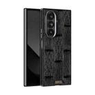 For Samsung Galaxy Z Fold7 5G ABEEL Beast Pattern 6D Micro-Embossed MagSafe Genuine Leather Phone Case(Black) - 1