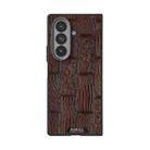 For Samsung Galaxy Z Fold7 5G ABEEL Beast Pattern 6D Micro-Embossed MagSafe Genuine Leather Phone Case(Brown) - 2