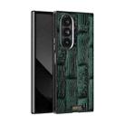 For Samsung Galaxy Z Fold7 5G ABEEL Beast Pattern 6D Micro-Embossed MagSafe Genuine Leather Phone Case(Green) - 1