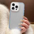 For iPhone 16 Pro Glitter Contrast Color PC Hybrid TPU Phone Case(Blue White) - 1