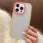 For iPhone 14 Pro Glitter Contrast Color PC Hybrid TPU Phone Case(Yellow Rose Red) - 1