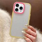 For iPhone 11 Pro Max Glitter Contrast Color PC Hybrid TPU Phone Case(Yellow Rose Red) - 1