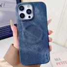 For iPhone 14 Pro Max Denim MagSafe Magnetic PC + PU Phone Case(Dark Blue) - 1