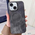 For iPhone 15 Plus Denim MagSafe Magnetic PC + PU Phone Case(Dark Grey) - 1