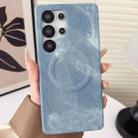 For Samsung Galaxy S23 Ultra 5G Denim MagSafe Magnetic PC + PU Phone Case(Light Blue) - 1