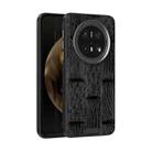 For Huawei Mate 70 Pro / 70 Pro+ ABEEL Beast Pattern 6D Micro-Embossed MagSafe Genuine Leather Phone Case(Black) - 1