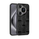For Huawei Pura 70 Pro / 70 Pro+ ABEEL Beast Pattern 6D Micro-Embossed MagSafe Genuine Leather Phone Case(Black) - 1