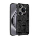 For Huawei Pura 70 ABEEL Beast Pattern 6D Micro-Embossed MagSafe Genuine Leather Phone Case(Black) - 1
