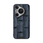 For Huawei Pura 70 ABEEL Beast Pattern 6D Micro-Embossed MagSafe Genuine Leather Phone Case(Blue) - 2