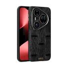 For Huawei Pura 80 Ultra 5G ABEEL Beast Pattern 6D Micro-Embossed MagSafe Genuine Leather Phone Case(Black) - 1