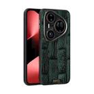 For Huawei Pura 80 Ultra 5G ABEEL Beast Pattern 6D Micro-Embossed MagSafe Genuine Leather Phone Case(Green) - 1