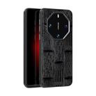 For Huawei Mate 60 RS Ultimate ABEEL Beast Pattern 6D Micro-Embossed Genuine Leather Phone Case(Black) - 1
