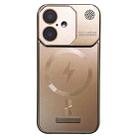 For iPhone 16 Frameless Aromatherapy MagSafe Magnetic PC Phone Case(Gold) - 1