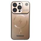 For iPhone 15 Pro Max Frameless Aromatherapy MagSafe Magnetic PC Phone Case(Gold) - 1