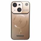 For iPhone 15 Frameless Aromatherapy MagSafe Magnetic PC Phone Case(Gold) - 1
