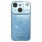 For iPhone 14 Plus Frameless Aromatherapy MagSafe Magnetic PC Phone Case(Blue) - 1