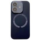 For iPhone 16 Small Window Acrylic Glass Lens MagSafe Silicone Phone Case(Black) - 1