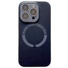 For iPhone 14 Pro Max Small Window Acrylic Glass Lens MagSafe Silicone Phone Case(Black) - 1