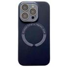 For iPhone 12 Pro Max Small Window Acrylic Glass Lens MagSafe Silicone Phone Case(Black) - 1