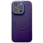 For iPhone 12 Pro Small Window Acrylic Glass Lens MagSafe Silicone Phone Case(Dark Purple) - 1