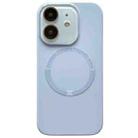 For iPhone 11 Small Window Acrylic Glass Lens MagSafe Silicone Phone Case(Sierra Blue) - 1