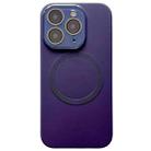 For iPhone 11 Pro Small Window Acrylic Glass Lens MagSafe Silicone Phone Case(Dark Purple) - 1