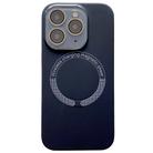 For iPhone 11 Pro Max Small Window Acrylic Glass Lens MagSafe Silicone Phone Case(Black) - 1
