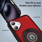 For iPhone 16 Ring Holder Magnetic Phone Case(Red) - 2