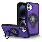 For iPhone 16 Ring Holder Magnetic Phone Case(Purple) - 1