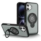 For iPhone 16 Plus Ring Holder Magnetic Phone Case(Grey) - 1