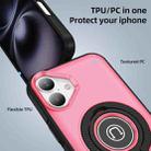 For iPhone 16 Plus Ring Holder Magnetic Phone Case(Bright Pink) - 2