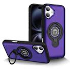 For iPhone 16 Plus Ring Holder Magnetic Phone Case(Purple) - 1