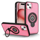 For iPhone 15 Ring Holder Magnetic Phone Case(Bright Pink) - 1