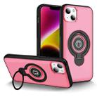 For iPhone 14 Ring Holder Magnetic Phone Case(Bright Pink) - 1
