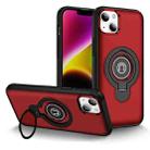 For iPhone 14 Plus Ring Holder Magnetic Phone Case(Red) - 1