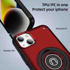 For iPhone 14 Plus Ring Holder Magnetic Phone Case(Red) - 2