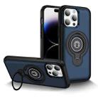 For iPhone 14 Pro Ring Holder Magnetic Phone Case(Blue) - 1