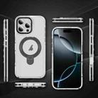For iPhone 16 Pro Two Color TPU Hybrid Acrylic MagSafe Magnetic Holder Phone Case(Black) - 2