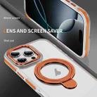 For iPhone 16 Plus Two Color TPU Hybrid Acrylic MagSafe Magnetic Holder Phone Case(Orange) - 3