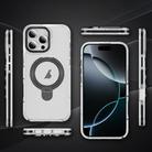 For iPhone 16 Plus Two Color TPU Hybrid Acrylic MagSafe Magnetic Holder Phone Case(Black) - 2