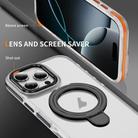 For iPhone 16 Plus Two Color TPU Hybrid Acrylic MagSafe Magnetic Holder Phone Case(Black) - 3