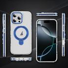 For iPhone 16 Plus Two Color TPU Hybrid Acrylic MagSafe Magnetic Holder Phone Case(Blue) - 2