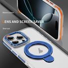 For iPhone 16 Plus Two Color TPU Hybrid Acrylic MagSafe Magnetic Holder Phone Case(Blue) - 3