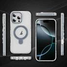 For iPhone 16 Two Color TPU Hybrid Acrylic MagSafe Magnetic Holder Phone Case(Grey) - 2